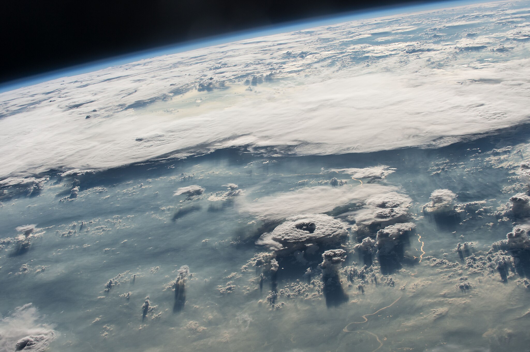 Picture of the earth from space with cloud cover